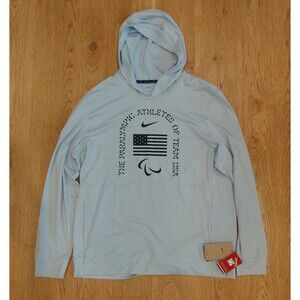 Nike Dri-Fit Team USA Paralympic Restore Light Blue Hoodie FZ3169-477 Men’s L